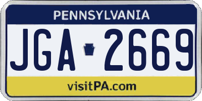 PA license plate JGA2669