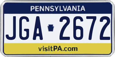 PA license plate JGA2672