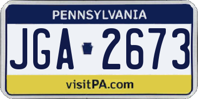 PA license plate JGA2673
