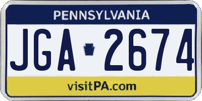PA license plate JGA2674