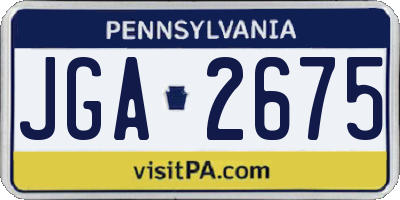 PA license plate JGA2675
