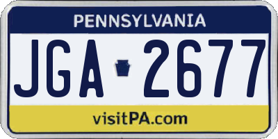 PA license plate JGA2677