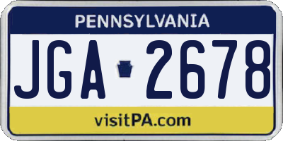 PA license plate JGA2678
