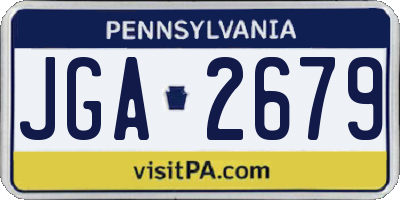 PA license plate JGA2679