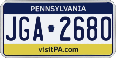 PA license plate JGA2680
