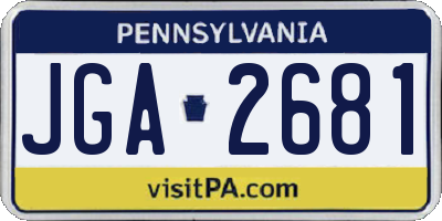 PA license plate JGA2681