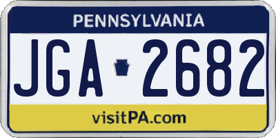 PA license plate JGA2682