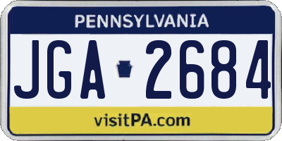 PA license plate JGA2684