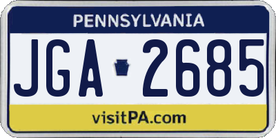 PA license plate JGA2685