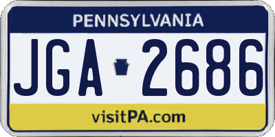 PA license plate JGA2686
