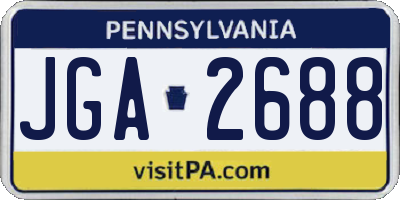 PA license plate JGA2688