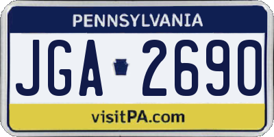 PA license plate JGA2690