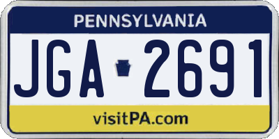 PA license plate JGA2691