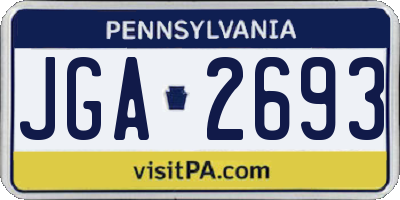PA license plate JGA2693