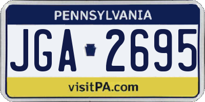 PA license plate JGA2695