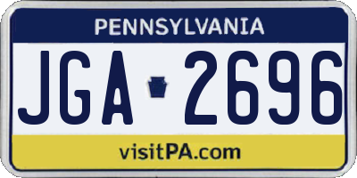 PA license plate JGA2696