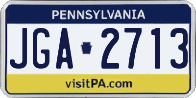 PA license plate JGA2713