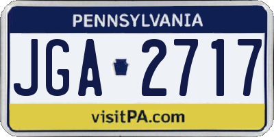 PA license plate JGA2717