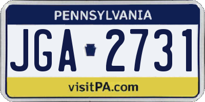 PA license plate JGA2731