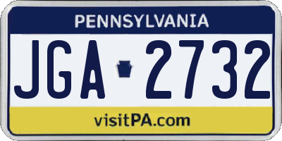 PA license plate JGA2732