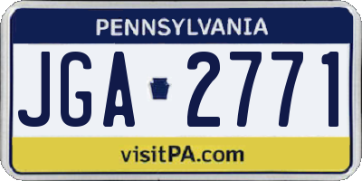 PA license plate JGA2771