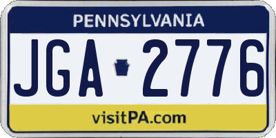 PA license plate JGA2776