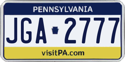 PA license plate JGA2777