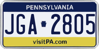 PA license plate JGA2805