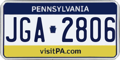 PA license plate JGA2806