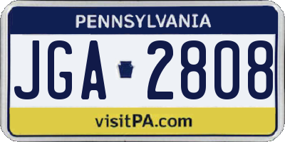 PA license plate JGA2808