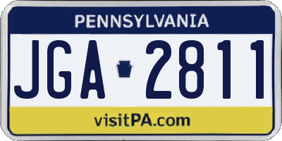 PA license plate JGA2811