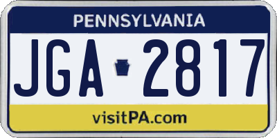 PA license plate JGA2817