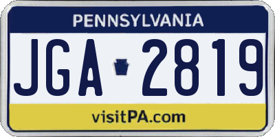 PA license plate JGA2819