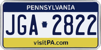 PA license plate JGA2822