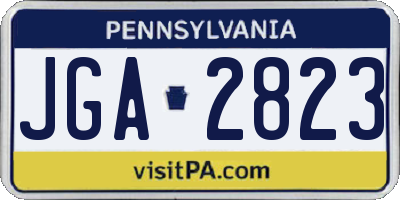 PA license plate JGA2823