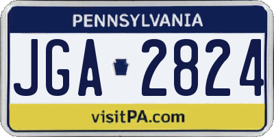 PA license plate JGA2824