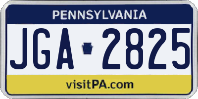 PA license plate JGA2825