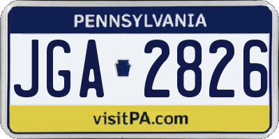 PA license plate JGA2826