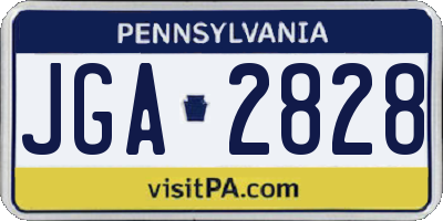 PA license plate JGA2828
