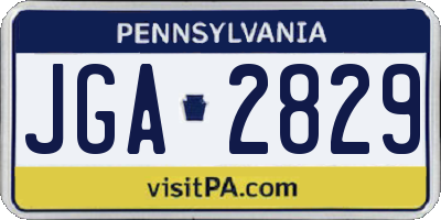 PA license plate JGA2829