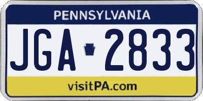 PA license plate JGA2833