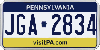 PA license plate JGA2834