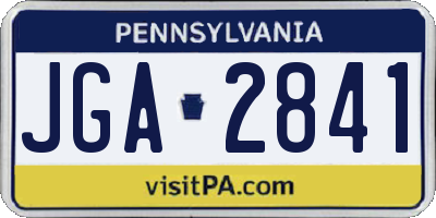 PA license plate JGA2841