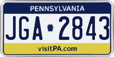 PA license plate JGA2843