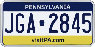 PA license plate JGA2845