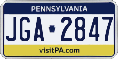 PA license plate JGA2847