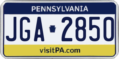 PA license plate JGA2850