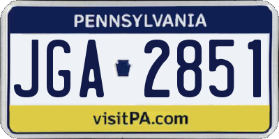 PA license plate JGA2851