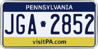 PA license plate JGA2852