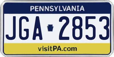 PA license plate JGA2853